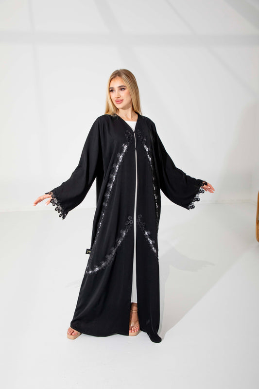 Embellished Noir Abaya