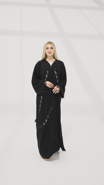 Embellished Noir Abaya