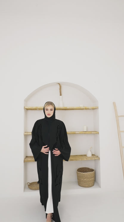 Chic Velvet Beads Abaya